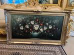 Groot olieverf bloemen schilderij, Antiek en Kunst, Ophalen
