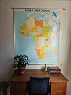 Wereldkaart / landkaart Afrika, Antiek en Kunst, Ophalen, Aardrijkskunde