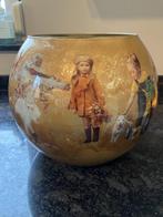 Decoupage vaas bruin met kinderen grote bolvaas, Huis en Inrichting, Woonaccessoires | Vazen, Overige kleuren, Nieuw, Ophalen of Verzenden