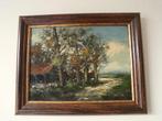 H.C. Kranenburg [1917-1997] "Boerderij met kippen", Antiek en Kunst, Kunst | Schilderijen | Klassiek, Ophalen of Verzenden