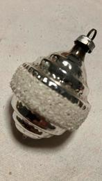 Vintage antieke kerstbal, tol feathertree zilver gesuikerd, Diversen, Kerst, Ophalen of Verzenden, Zo goed als nieuw