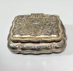 Silver Plated Vintage Jewelry Box Red velvet sieradendoos, Antiek en Kunst, Curiosa en Brocante, Ophalen of Verzenden