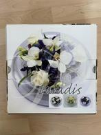 Schaal met gaasinzet, bloemen/kerst, rond, nieuw, Ophalen of Verzenden, Nieuw, Rond, Glas