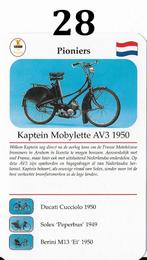Verzamelkaartje nr 28 bromfiets kaptein mobylette av3 (1950), Ophalen of Verzenden, Nieuw, Auto's