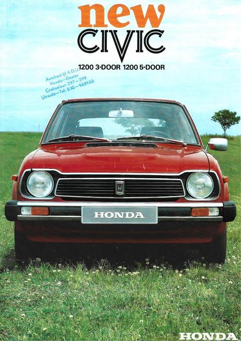 Honda Civic 1200 folder auto (hn06), Boeken, Auto's | Folders en Tijdschriften, Zo goed als nieuw, Honda, Ophalen of Verzenden