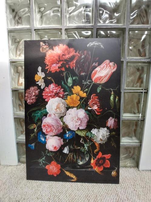Canvas schilderij bloemen 60x90cm, Huis en Inrichting, Woonaccessoires | Schilderijen, Tekeningen en Foto's, Zo goed als nieuw
