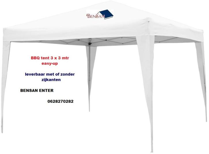 partytent 3x3 mtr pe easy-up barbecue party tenten bensan en, Hobby en Vrije tijd, Feestartikelen | Verhuur, Zo goed als nieuw