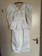 Trouwjurk met pofmouw, Ophalen of Verzenden, Gedragen, Wit, Trouwjurk