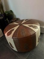Arabische poef met opbergruimte, Gebruikt, Rond, Leer, Ophalen of Verzenden