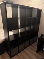Ophalen voor 28 nov: Zwarte Ikea kallax kast (182cm X 182cm), Huis en Inrichting, Kasten | Wandmeubels, Ophalen, Gebruikt, 150 tot 200 cm