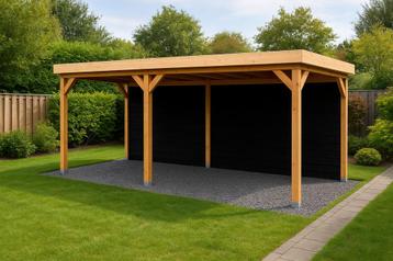 Houten Overkapping met Achterwand - 5x4 meter beschikbaar voor biedingen