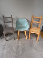 Massief houten stoelen Ikea Ivar en kuipstoel, Ophalen, Gebruikt, Wit, Kunststof