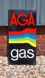 Tof emaille Langcat Bussum reclamebord van AGA gas️️️⛽️, Verzamelen, Reclamebord, Gebruikt, ., Ophalen of Verzenden