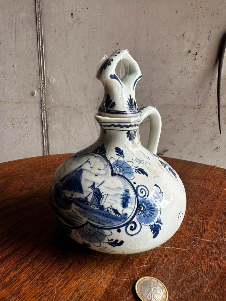 Delfts blauw Erven Lucas Bols kruik – handbeschilderd, Antiek en Kunst, Antiek | Keramiek en Aardewerk, Ophalen of Verzenden