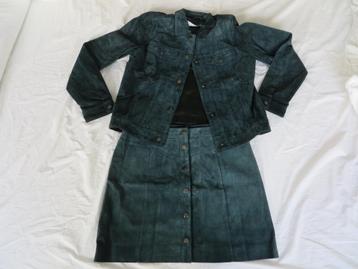 Groene suède rok en blazer, Costes, maat M beschikbaar voor biedingen