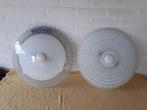 Vintage retro plafonniere plafondlamp wandlamp glas jaren 60, Huis en Inrichting, Lampen | Plafondlampen, Ophalen, Zo goed als nieuw