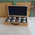 Petanque 8 ballen jeu de boules set in houten koffer kist, Ophalen of Verzenden