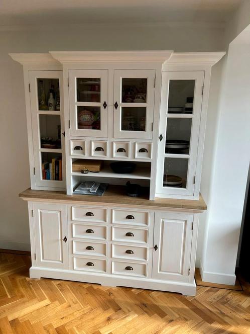 Prachtige buffetkast, servieskast massief teak 180x226cm, Huis en Inrichting, Kasten | Buffetkasten, Zo goed als nieuw, 200 cm of meer