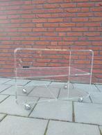 Vintage space age  Plexiglas trolley, Ophalen, 60 cm of meer, Rechthoekig, Minder dan 55 cm