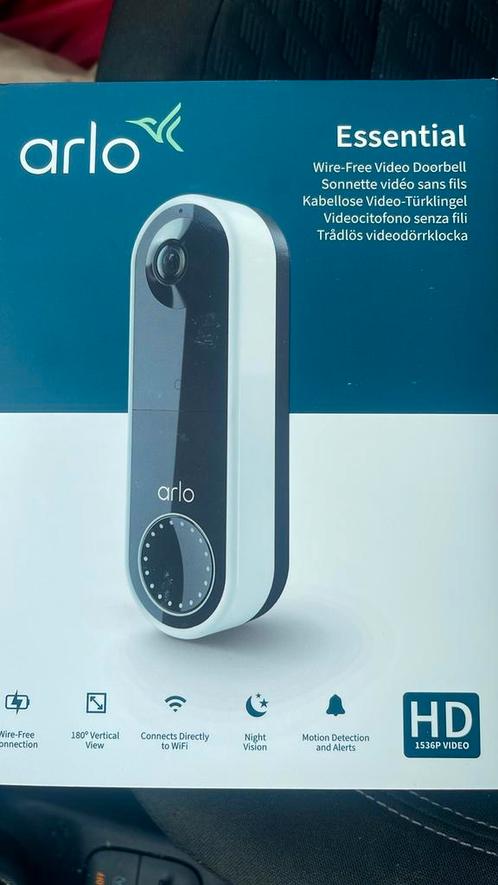 Arlo Essential Draadloze Video Deurbel, Huis en Inrichting, Deurbellen, Zo goed als nieuw, Draadloos, Ingebouwde camera, Compatibel met smartphone