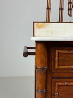 Faux bamboo commode met spiegel, Ophalen, Gebruikt, 50 tot 100 cm, 3 of 4 laden