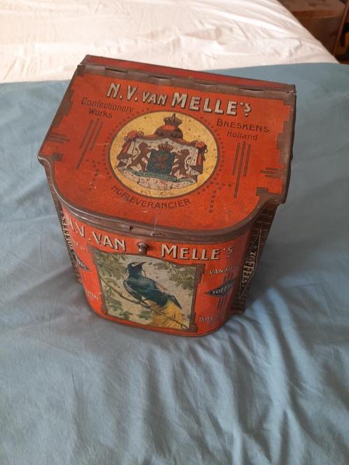 Groot oud blik Van Melle Toffees, Breskens Holland, Verzamelen, Blikken, Gebruikt, Overige, Overige merken, Ophalen of Verzenden