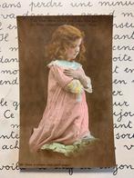 Biddend meisje - Petit Jésus protégez mon petit papa (NN), Verzamelen, Ophalen of Verzenden, Voor 1920, Gelopen, Kinderen