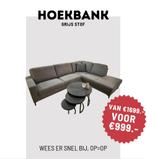 Hoekbank grijs uit showroom, Huis en Inrichting, Banken | Complete zithoeken, Ophalen, Nieuw, Stof