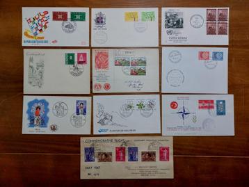 FDC eerste dag covers diverse landen mix, 10 stuks. beschikbaar voor biedingen