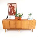Vintage Deens eiken fineer dressoir | tv meubel lades schuif, Gebruikt, -, -, Ophalen of Verzenden