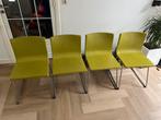 Groene leren IKEA eetkamerstoel, model Volfgang. 4 stuks, Huis en Inrichting, Stoelen, Ophalen, Gebruikt, Overige kleuren, Leer
