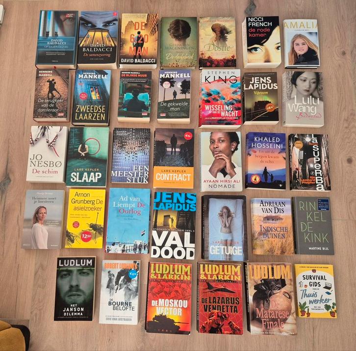 Groot lot boeken 34-stuks King Baldacci Kepler Nesbo Mankell, Boeken, Partijen en Verzamelingen, Zo goed als nieuw, Ophalen