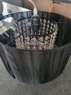 Leuke zwarte hanglamp met kristallen., Huis en Inrichting, Gebruikt, 25 tot 50 cm, Zwart, Rond