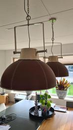 Industriële Hanglamp Leer/Staal, Ophalen, Zo goed als nieuw, Metaal, Minder dan 50 cm