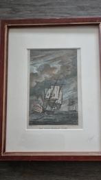 Oude Prent: Het Schip Holland Zinkt, Antiek en Kunst, Ophalen of Verzenden