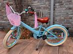 Kinderfiets meisje 14 inch, met mandje, stoel en zijwieltjes, Ophalen, Zijwieltjes, Supersuper, Minder dan 16 inch