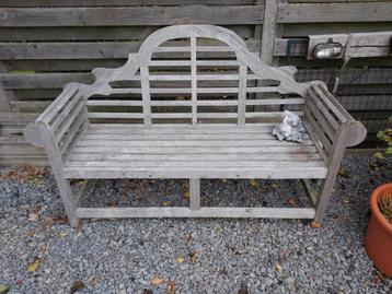 Houten teak tuinbank - Gebruikt beschikbaar voor biedingen