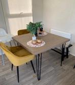 Tafel plus stoelen (keuken caravan), Huis en Inrichting, Ophalen of Verzenden, Zo goed als nieuw, Drie personen, Vierkant