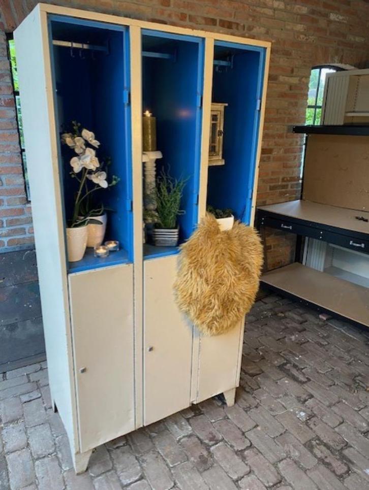Vintage, decoratieve metalen 6- deurs lockerkast!, Huis en Inrichting, Kasten | Lockerkasten, Gebruikt, Ophalen