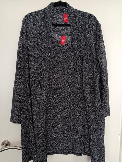 Te Koop: ONLY-M set, mt 48/50. Zwart/Wit.  Travelstof., Kleding | Dames, Grote Maten, Zo goed als nieuw, Zwart, Ophalen of Verzenden