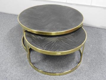 salontafel set 2delig rond Blackbone Gold Richmond Interiors