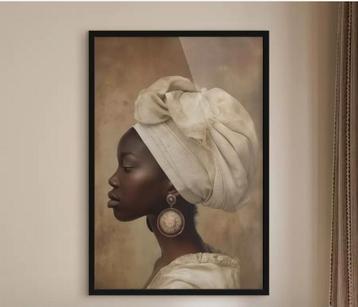 Afrikaanse vrouw posterschilderij. beschikbaar voor biedingen