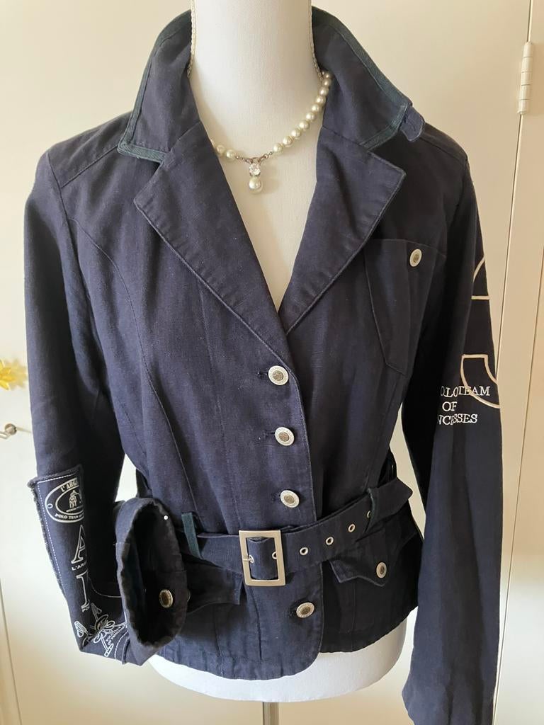 Leuk blauw jasje van l’Argentina maat M/L, Ophalen of Verzenden, Zo goed als nieuw, Maat 38/40 (M), Blauw