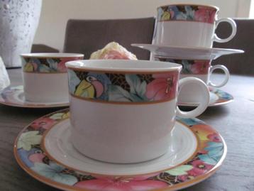 4 Friesland Servies Jeverland Rio Kop en Schotels beschikbaar voor biedingen