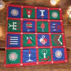 Vintage vierkant Zweeds handgeprint kerst tafelkleed Norah, -, Norah, Zweden, Ophalen of Verzenden