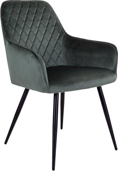 House Nordic Harbo Eetkamerstoel Velvet Groen 1 stoel, Huis en Inrichting, Stoelen, Nieuw, Eén, Stof, Overige kleuren, Ophalen
