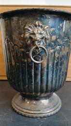 Antieke Verzilverde Champagnekoeler met Leeuwenkoppen, Antiek en Kunst, Ophalen of Verzenden
