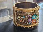 Vintage Klemarmband - 5.7cm diameter, 5cm breed, Overige materialen, Gebruikt, Ophalen of Verzenden, Met kristal