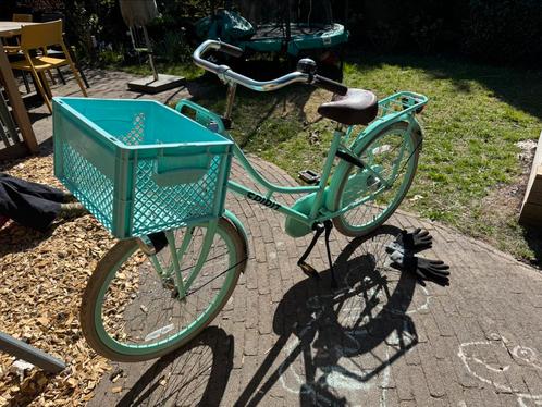 Kinderfiets 22 inch – Spirit – Mintgroen met krat, Fietsen en Brommers, Fietsen | Meisjes, Gebruikt, 22 inch, Ophalen