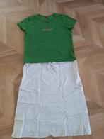 Rok wit linnen maat 42 met gratis shirt, Ophalen of Verzenden, Zo goed als nieuw, Maat 42/44 (L), Wit